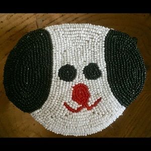 Adorable beaded change purse w/wristlet. New.